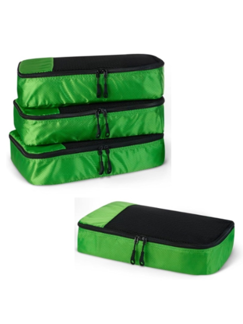 NIB Amazon Basics 4-Piece Packing Cubes Travel Accessories Set Green